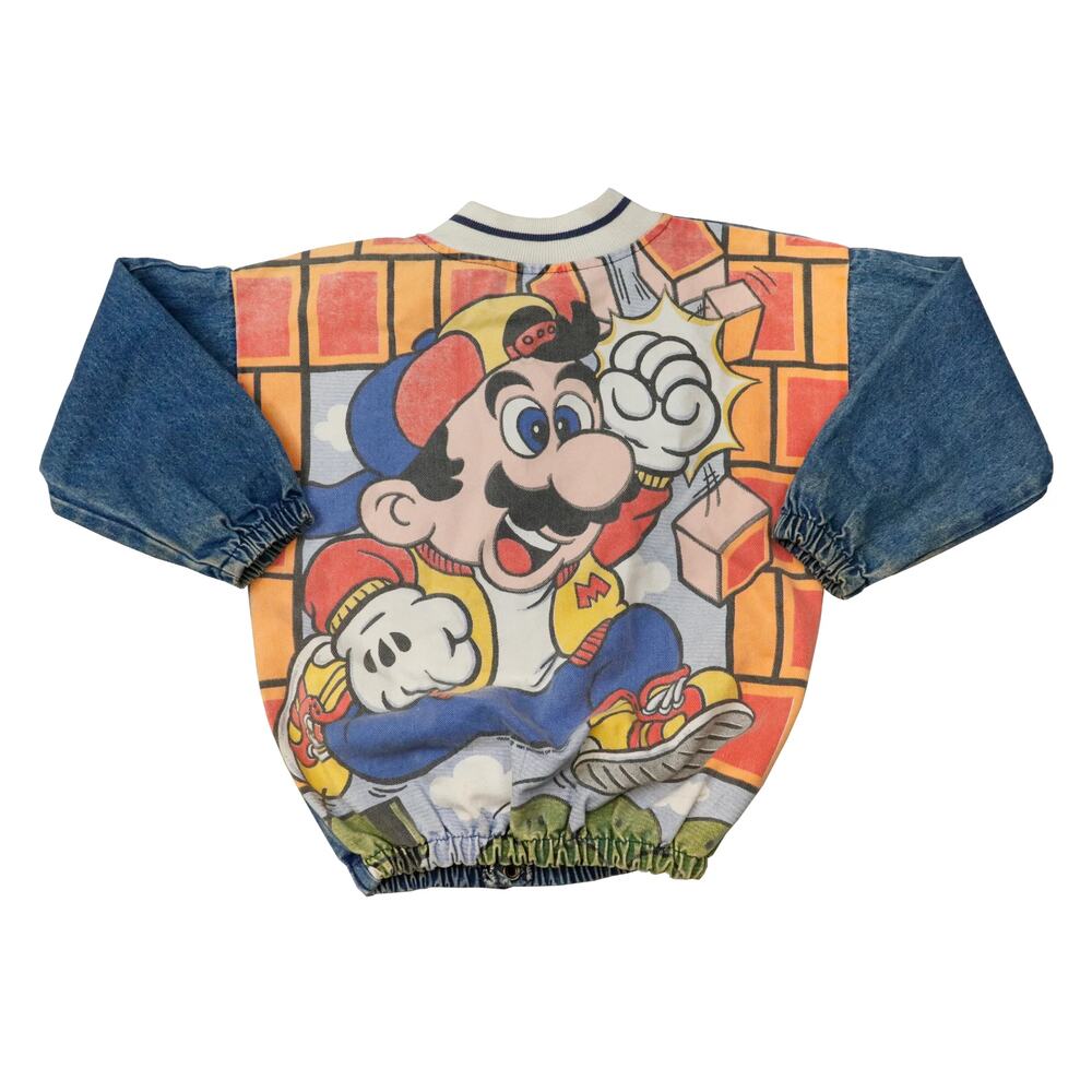 Vintage Super Mario Bros Nintendo Youth Denim Jacket Size 7 1991